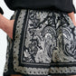 Short Frances Silk in Black/Ivory