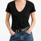 T-Shirt Carol V-Neck in Jet Black NEW