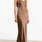 Kleid Cami Silk Gown in Taupe