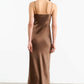Kleid Cami Silk Gown in Taupe