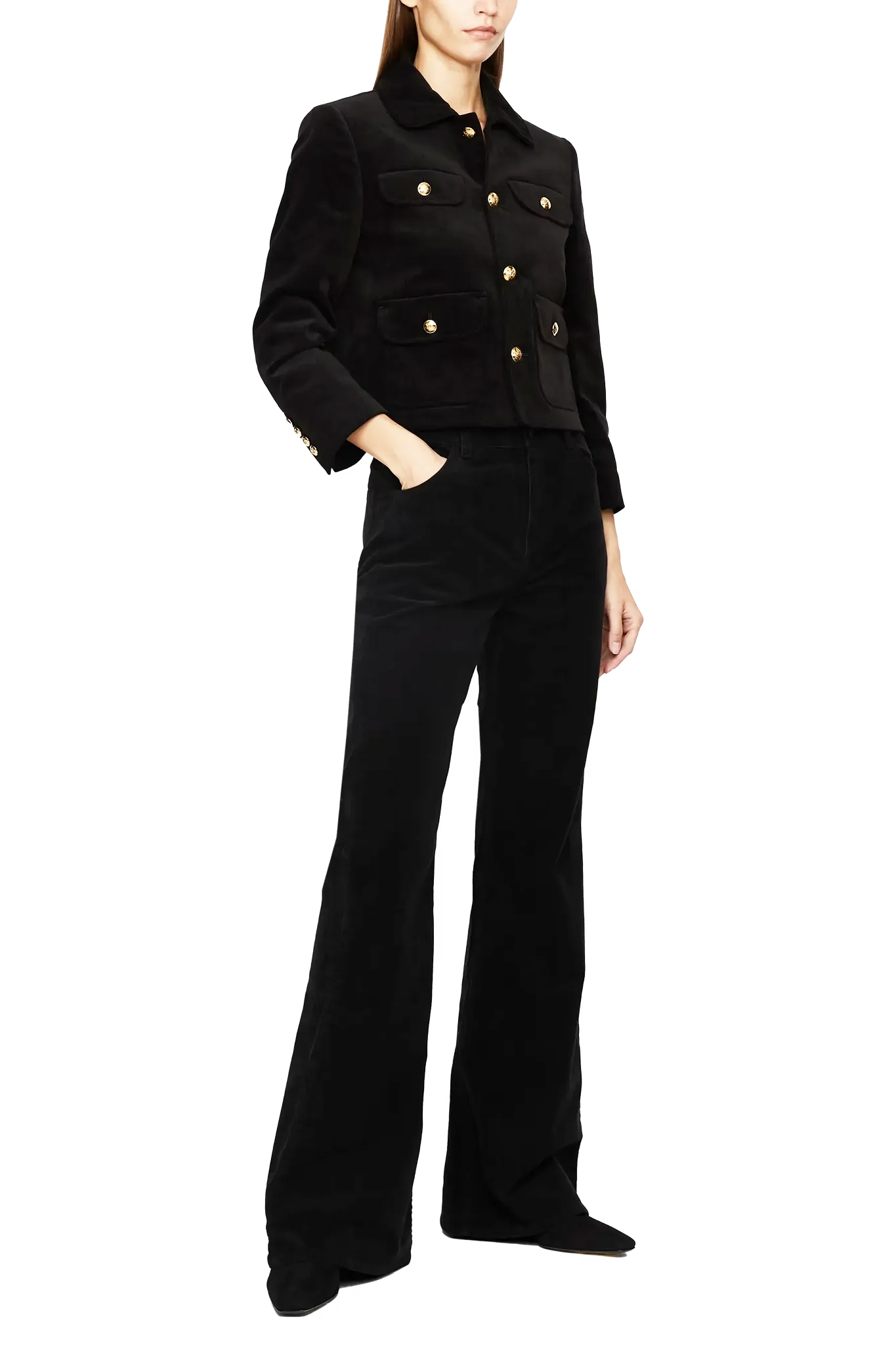 Hose Roe Corduroy Pant in Jet Black