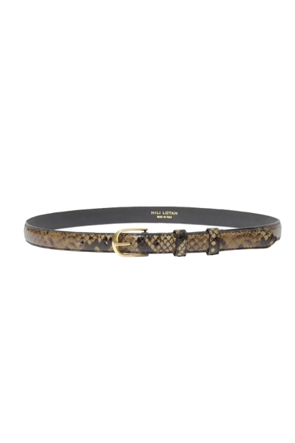 Gürtel Jane in Brown Snakeskin w/ Antique Gold