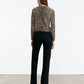 Cardigan Keelah Cashmere in Taupe/Black Cheetah