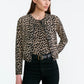 Cardigan Keelah Cashmere in Taupe/Black Cheetah