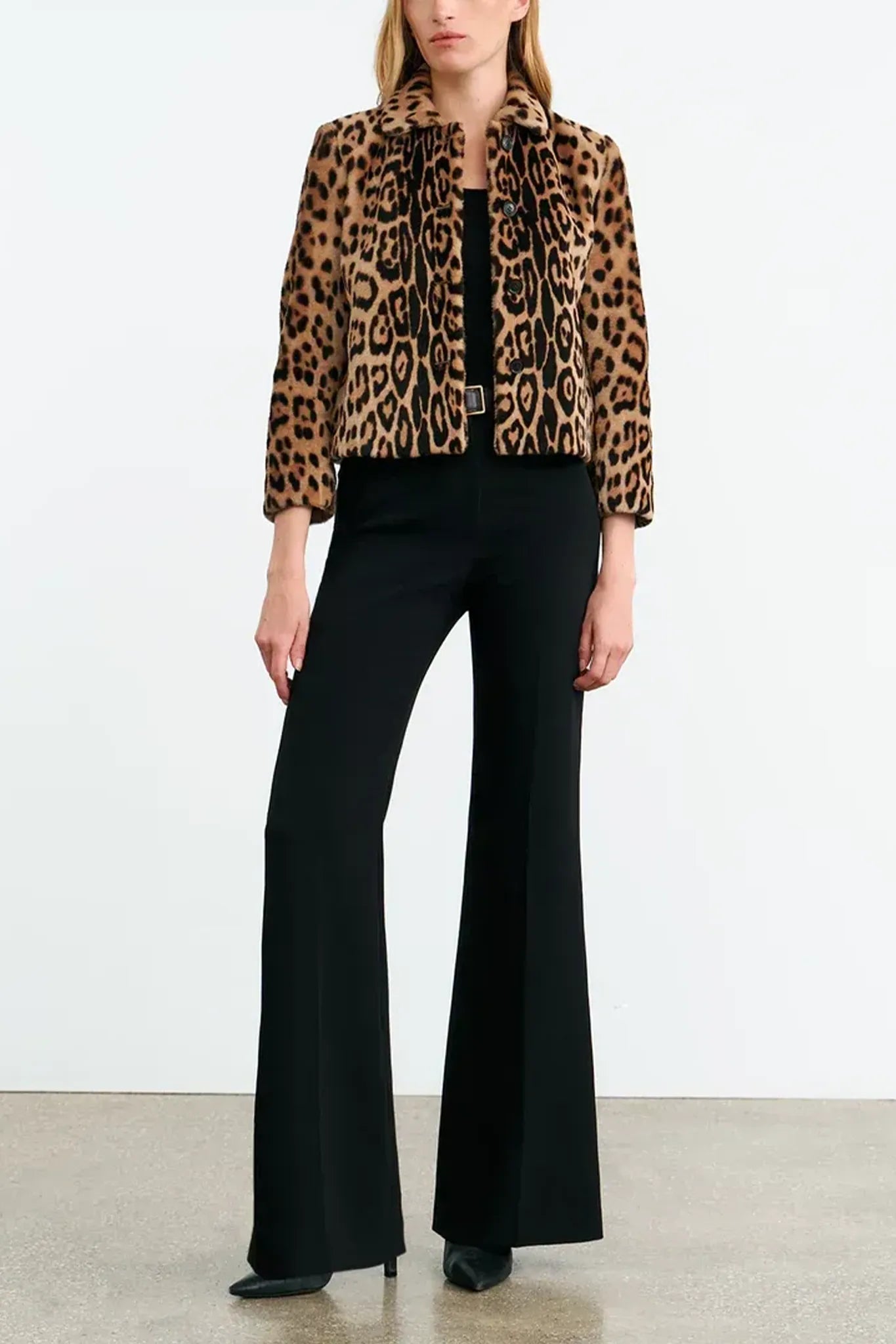 Shearling Jacke Montmartre Cropped in Leopard Print