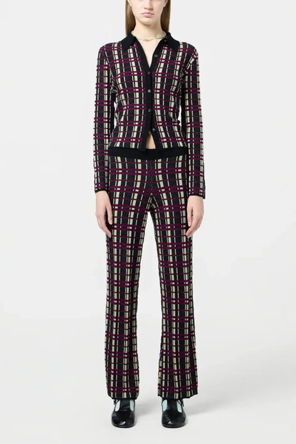 Hose Plaid Flare in Black Combo