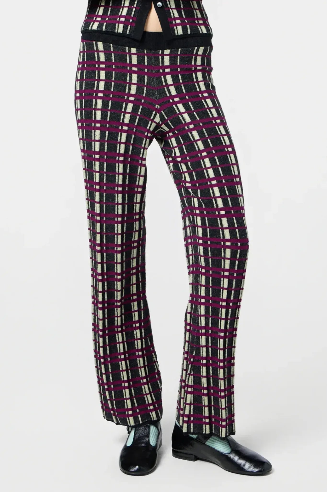Hose Plaid Flare in Black Combo