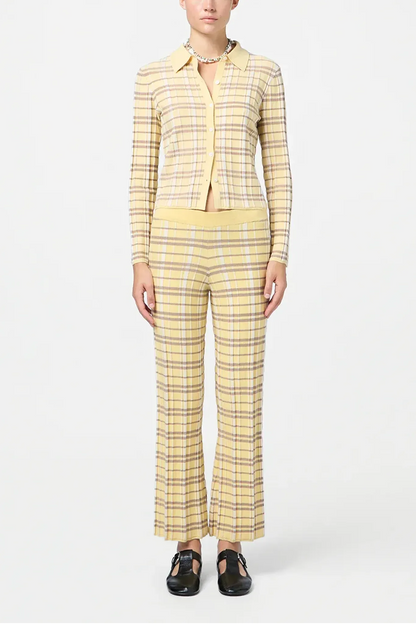 Hose Plaid Flare in Butter Combo