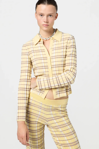 Hose Plaid Flare in Butter Combo