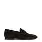 Penny Loafer Wrinkle Suede in Dark Brown