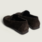 Penny Loafer Wrinkle Suede in Dark Brown