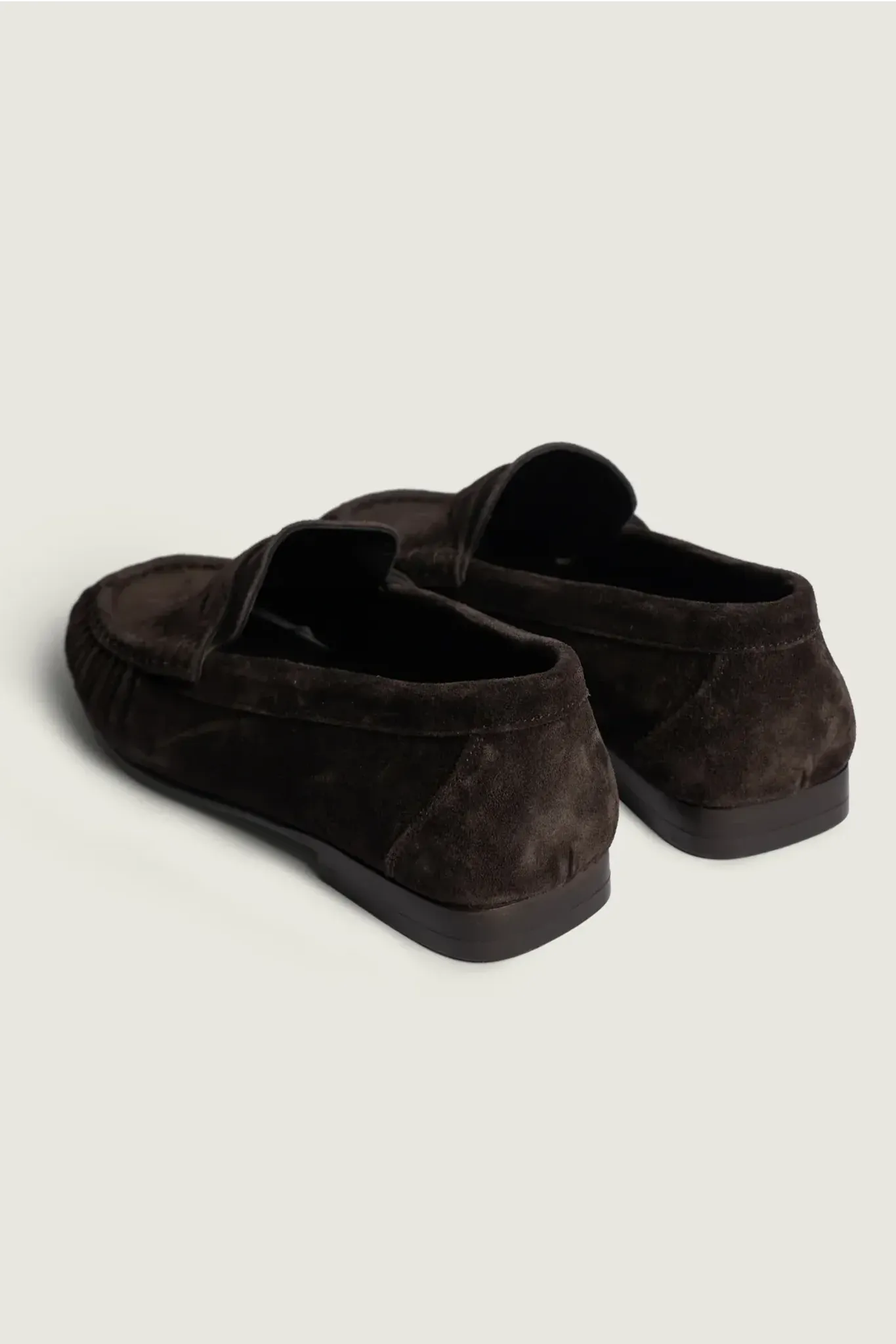 Penny Loafer Wrinkle Suede in Dark Brown