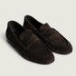Penny Loafer Wrinkle Suede in Dark Brown