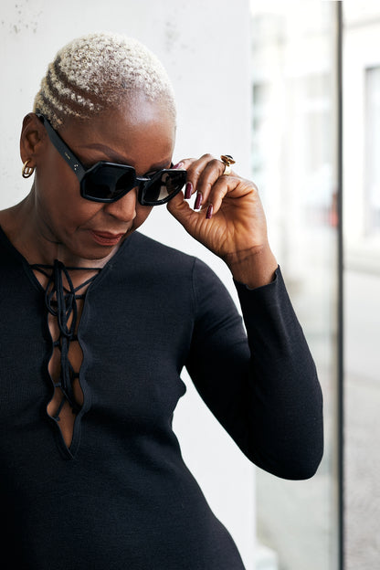 Kleid Bowie Silk Knit in Black