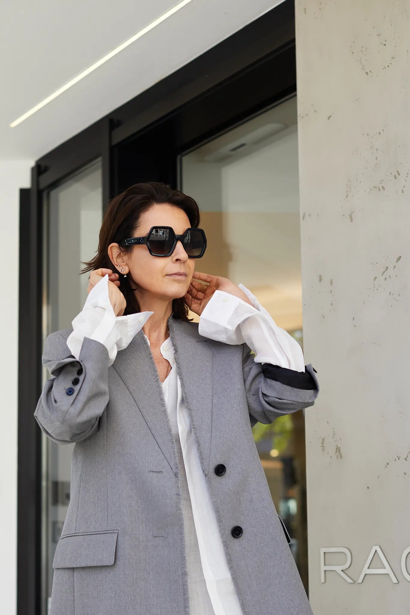 Blazer Raw Lapel in Pale Grey