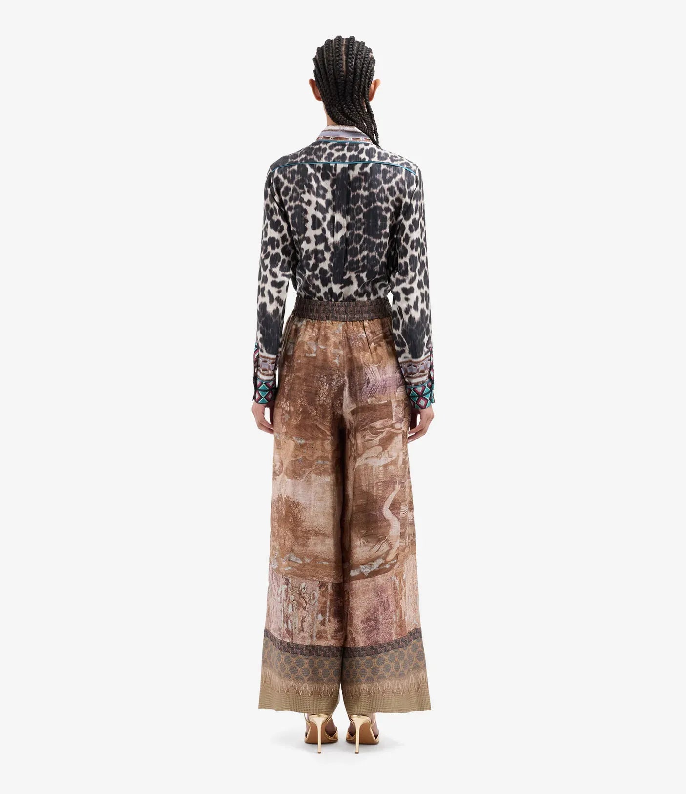 Hose Aloe Palazzo Silk in Rosa Antico