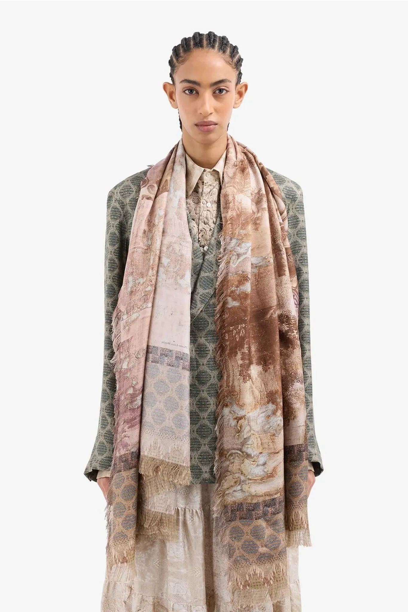 Seidentuch Aloeuw in Rosa Antico