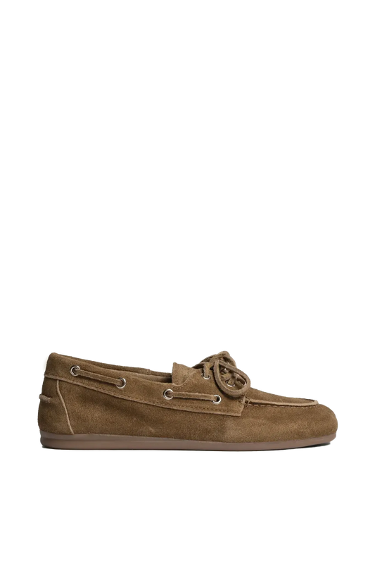Boat Loafer Brushed Suede in Desert Tan