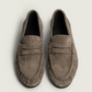 Penny Loafer Wrinkle Suede in Drizzle