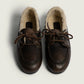 Boat Loafer Brushed Fur Leather in Coffee