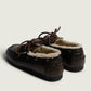 Boat Loafer Brushed Fur Leather in Coffee