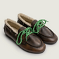 Boat Loafer Brushed Fur Leather in Coffee