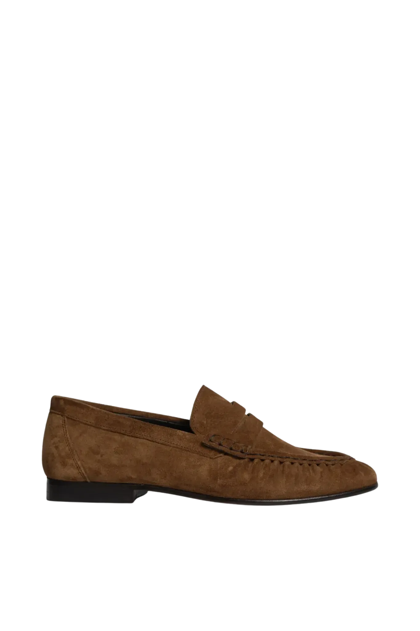Penny Loafer Wrinkle Suede in Cognac