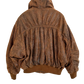 Bomberjacke Leather Shirred Oversized in Brown