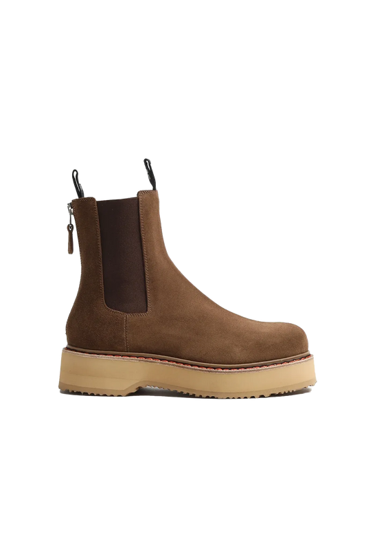 Single Stack Chelsea in Brown Suede