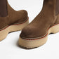 Single Stack Chelsea in Brown Suede
