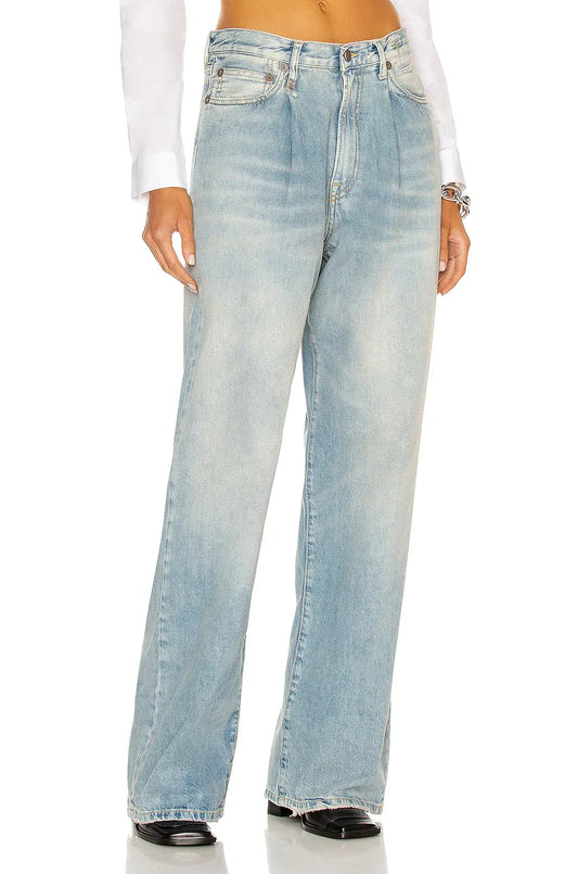 Jeans Damon Pleated Wide Leg in Lennon Blue