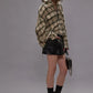 Shirt Cropped Work in Cream/Turquoise Plaid