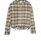 Shirt Cropped Work in Cream/Turquoise Plaid