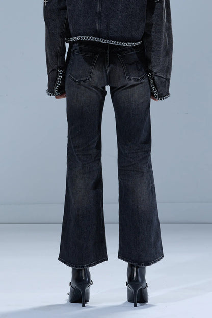 Jeans Joan Kick Flare in Kennet Black Stretch