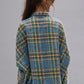 Shirt Cropped Work in Light Blue Plaid