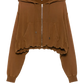 Hoodie Balloon Zip-Up in Light Brown