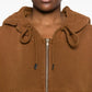 Hoodie Balloon Zip-Up in Light Brown