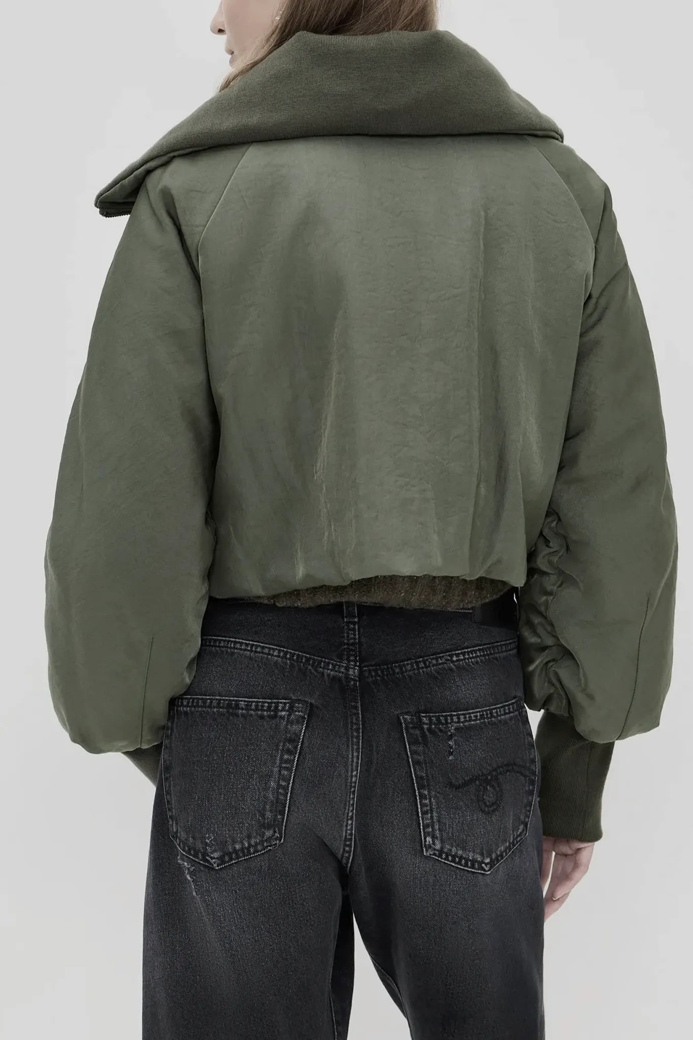 Jacke Oversized Padded Flight in Olive Green