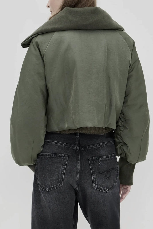 Jacke Oversized Padded Flight in Olive Green