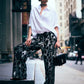 Sweatpant Relaxed in Silver Leopard On Black