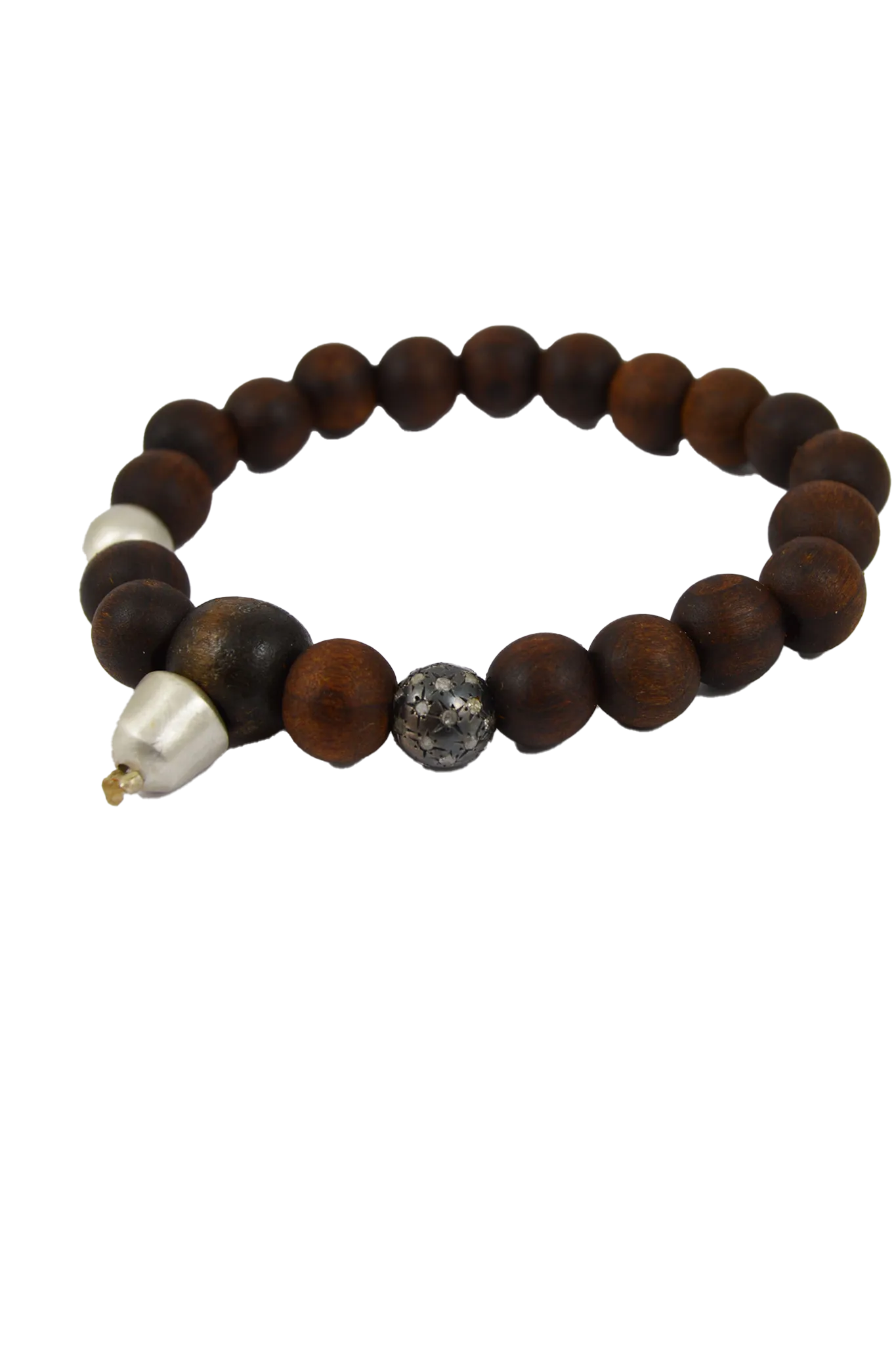 Beaded Bracelet Globus 9 ST in Mahogany Brown