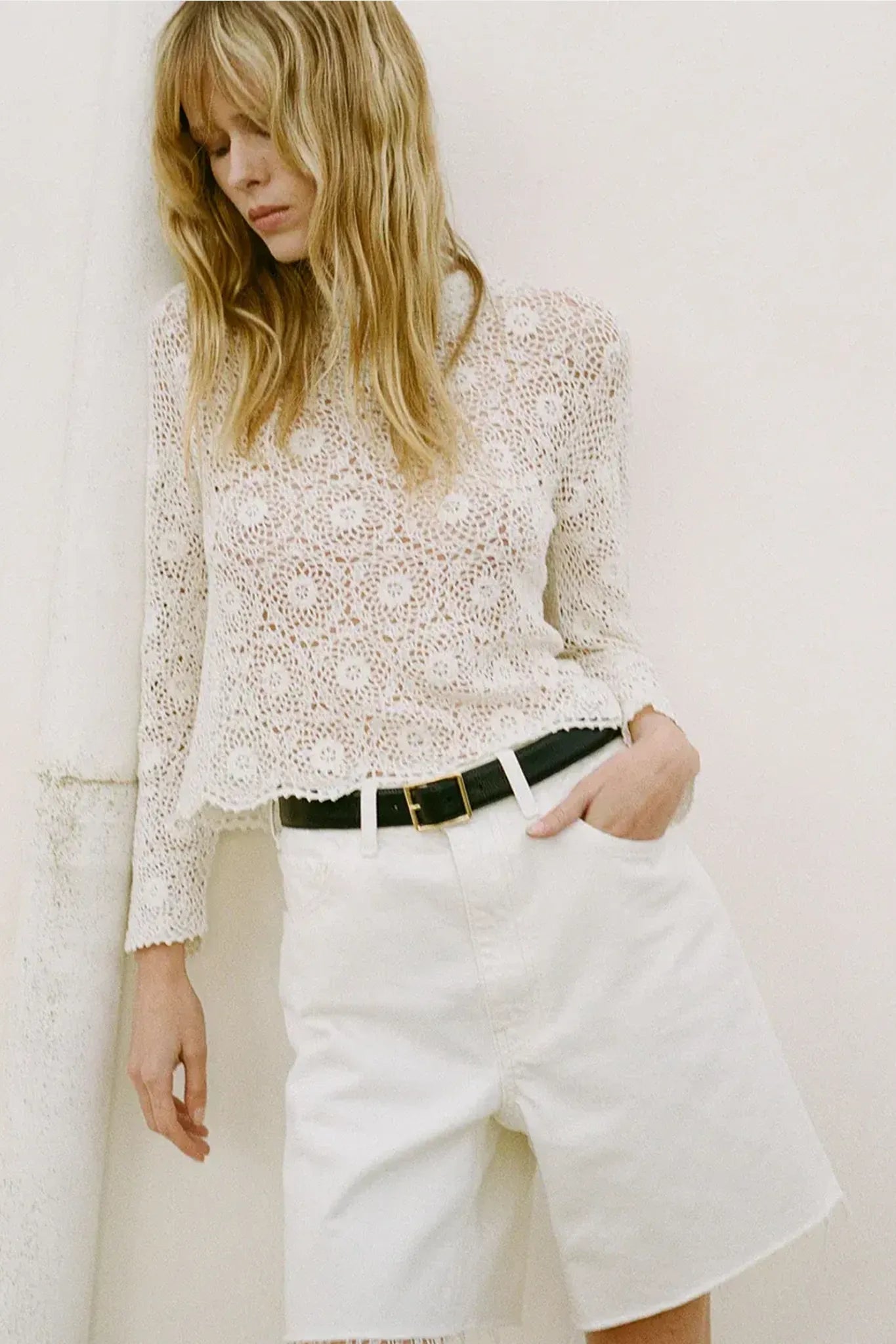 Denim Short Russel in Cream