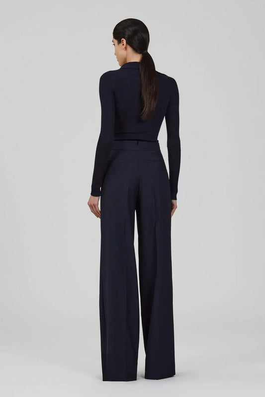 Hose Bogart Wool Single Pleat in Navy