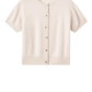 Cardigan Brushed Short Sleeve in Powder