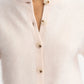Cardigan Brushed Short Sleeve in Powder