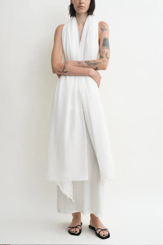 Schal Crinkled in White