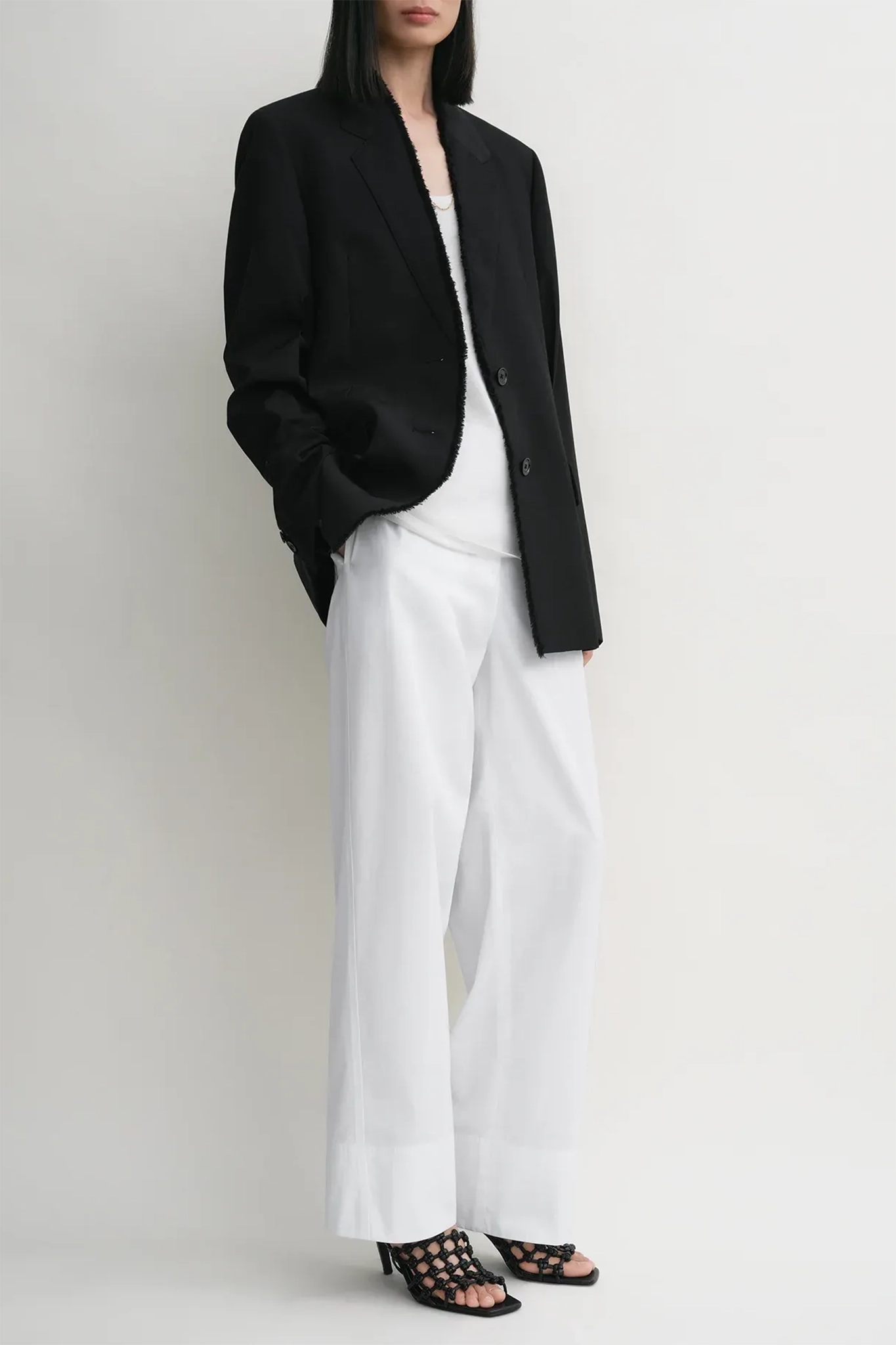 Blazer Raw Lapel in Black