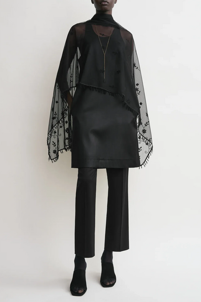 Schal Floral Tulle Shawl in Black