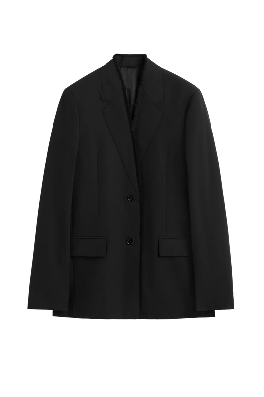 Blazer Raw Lapel in Black
