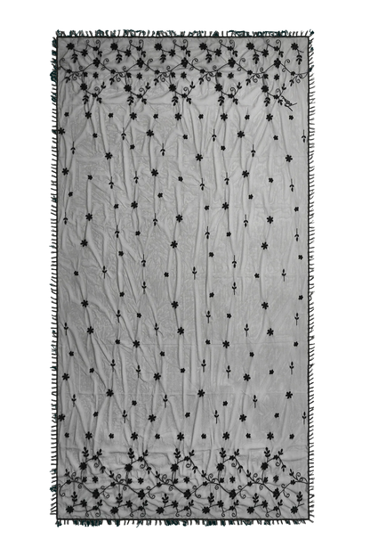 Schal Floral Tulle Shawl in Black